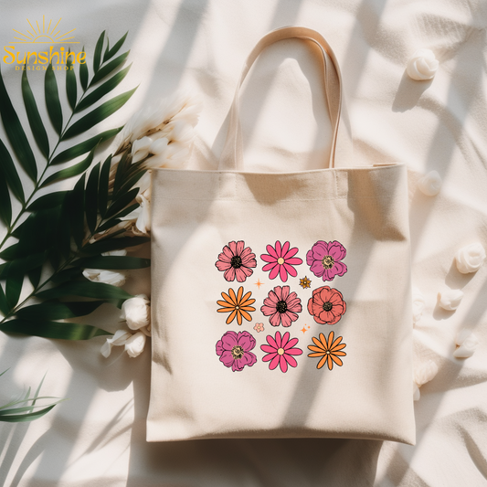Flowers Vibes Tote Bag