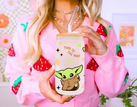 Cute Yoda Glass Cup