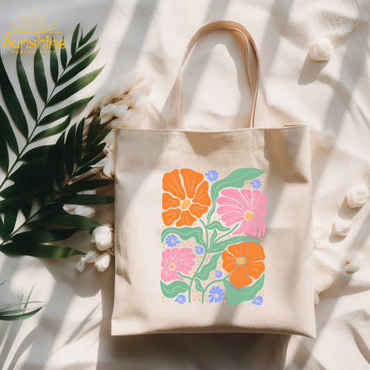 Abstract Flowers Tote Bag