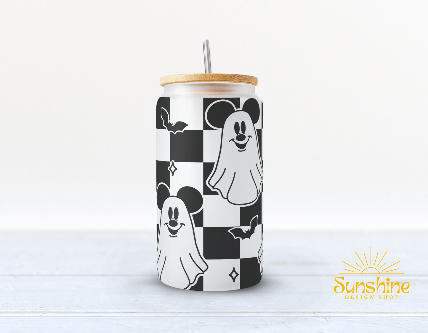 Mickey Ghost Glass Cup
