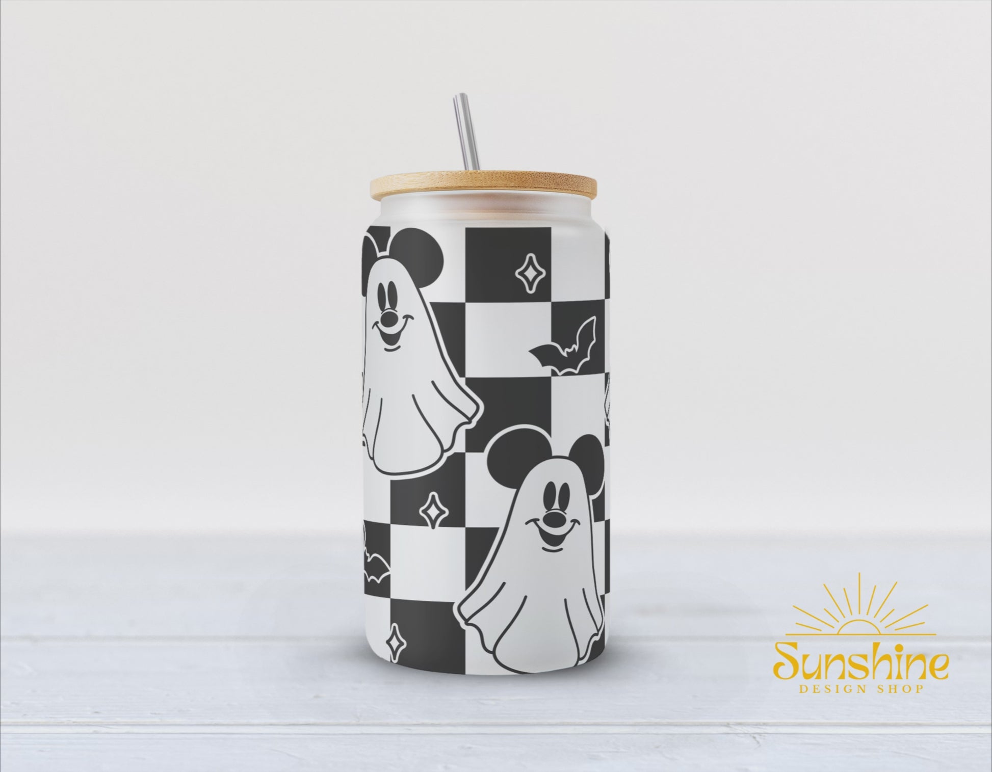 Mickey Ghost Glass Cup - Sunshine Design Shop