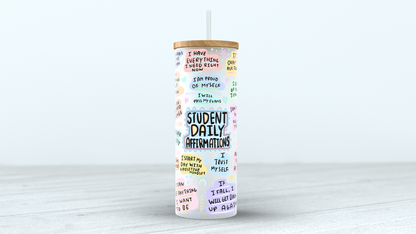 Student Daily Affirmation Glass Cup